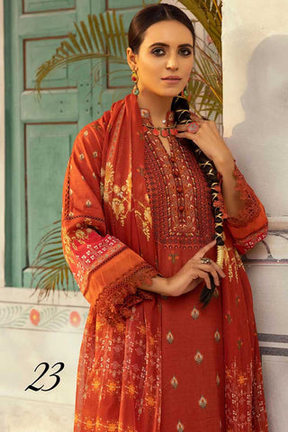 Design 23 Mehwish Embroidered Lawn Collection
