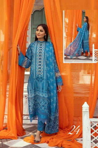 Design 24 Mehwish Embroidered Lawn Collection