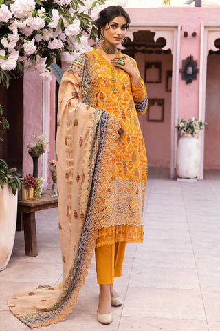 Design 04 Mahees Embroidered Lawn Collection Vol 13