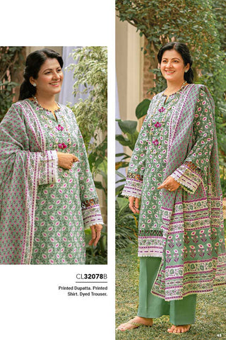 3 PC Printed Lawn Suit CL32078B Mother Collection