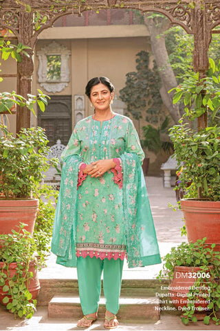 3 PC Embroidered Lawn Suit DM32006 Mother Collection