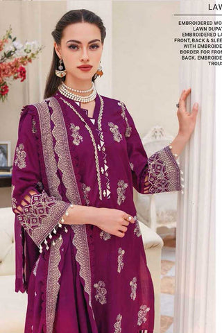 3 PC Embroidered Lawn Suit DN32037 Summer Essential Lawn Collection