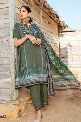 3 PC Embroidered Lawn Suit DN32073A Summer Essential Lawn Collection