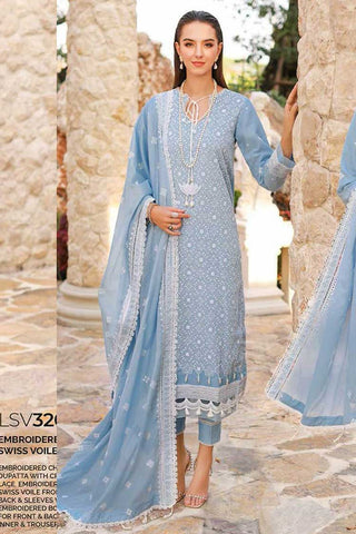 3 PC Embroidered Swiss Voile Suit LSV32013 Summer Premium Lawn Collection
