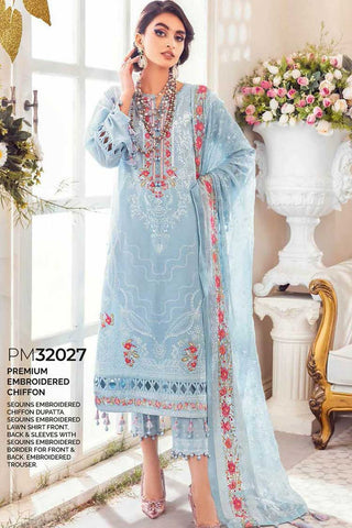 3 PC Embroidered Lawn Suit PM32027 Summer Premium Lawn Collection