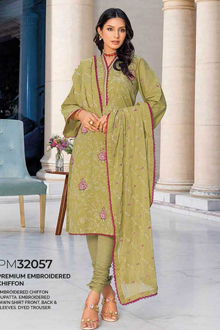 3 PC Embroidered Lawn Suit PM32057 Summer Premium Lawn Collection