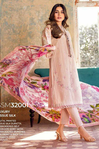 3 PC Embroidered Jacquard Suit SSM32001 Summer Premium Lawn Collection