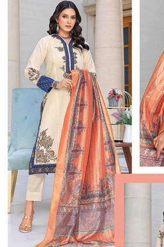 3 PC Embroidered Jacquard Suit SSM32014 Summer Premium Lawn Collection