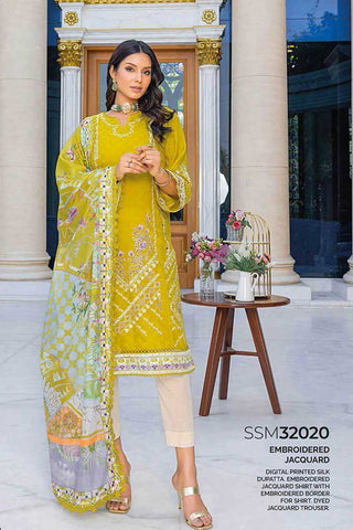 3 PC Embroidered Jacquard Suit SSM32020 Summer Premium Lawn Collection