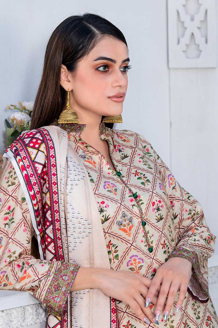 Picture of Qalamkar - AN 09 AangAN Prints Fall Winter Linen Collection Vol 2 - Available at Raja Sahib