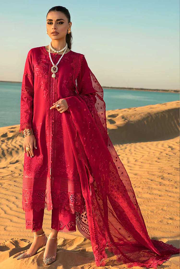 Picture of Rang Rasiya - 09 Scarlet Premium Embroidered Lawn Collection - Available at Raja Sahib