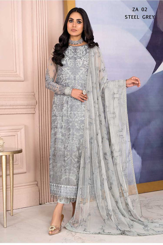 Picture of Zarif - ZA 02 Steel Grey Afreen Luxury Formals - Available at Raja Sahib