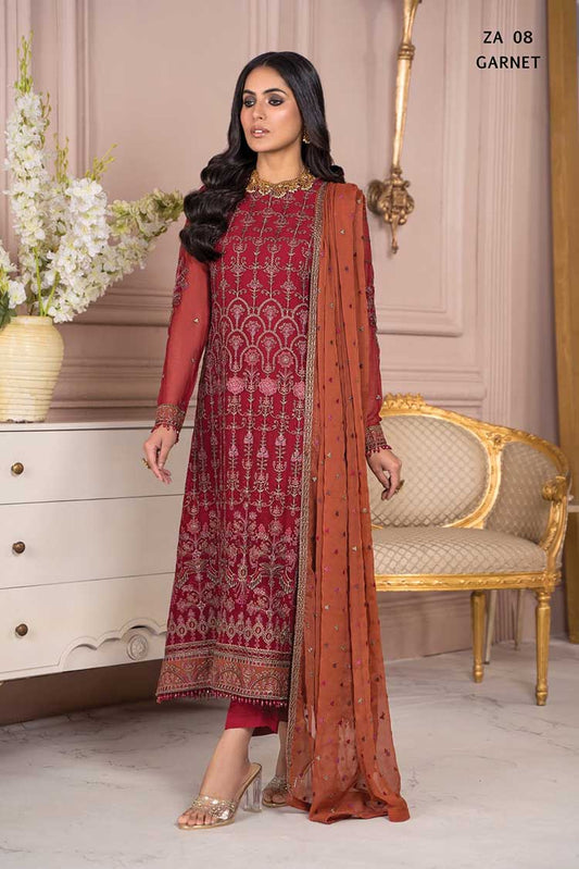 Picture of Zarif - ZA 08 Garnet Afreen Luxury Formals - Available at Raja Sahib