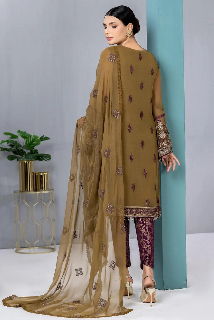 Picture of Flossie - K 1302 Rose Gold Kuch Khas Embroidered Chiffon Collection Vol 13 - Available at Raja Sahib