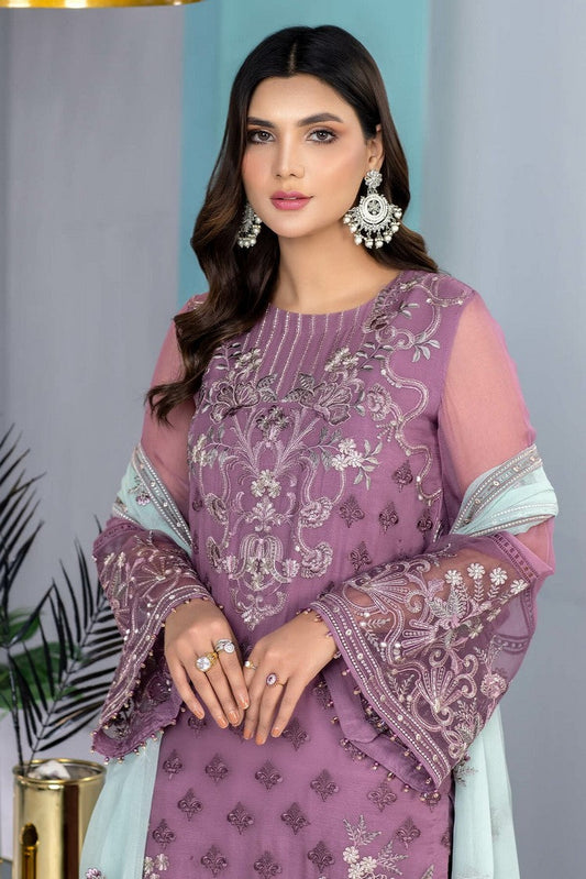 Picture of Flossie - K 1305 Meadowsweet Kuch Khas Embroidered Chiffon Collection Vol 13 - Available at Raja Sahib