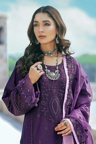 D 05 Dark Purple Bahar e Nau Luxury Eid Lawn Collection