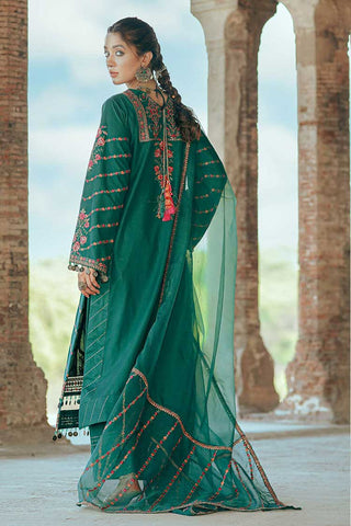 D 06 Bottle Green Bahar e Nau Luxury Eid Lawn Collection