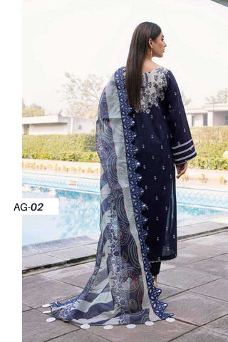 AG 02 Aaghaz Embroidered Lawn Collection Vol 1