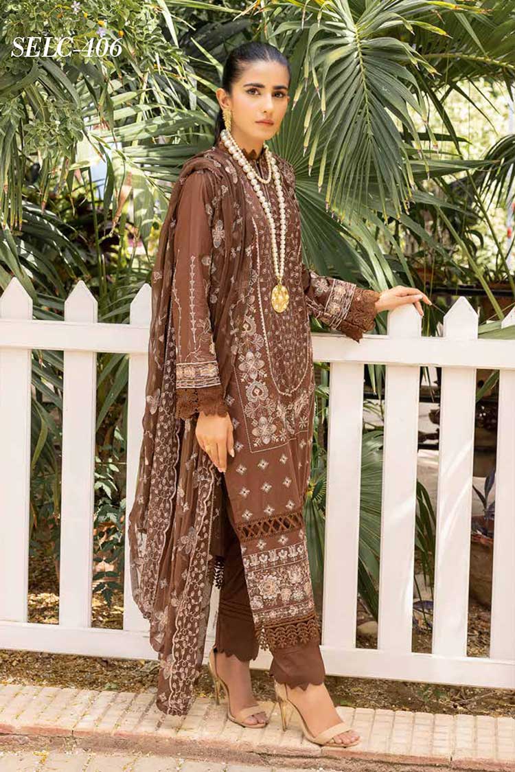 Picture of Shaista - Design 406 Embroidered Lawn Collection - Available at Raja Sahib