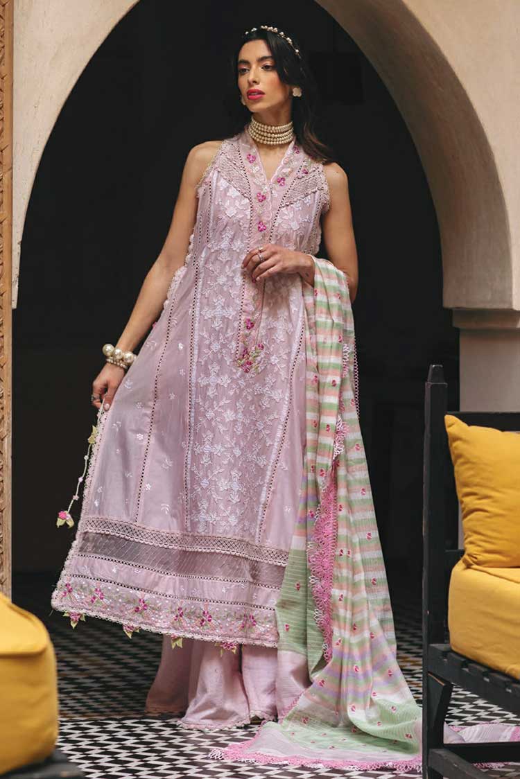 Picture of Farah Talib Aziz - FTA 14 Setti Blush Kesh Luxury Lawn Collection - Available at Raja Sahib