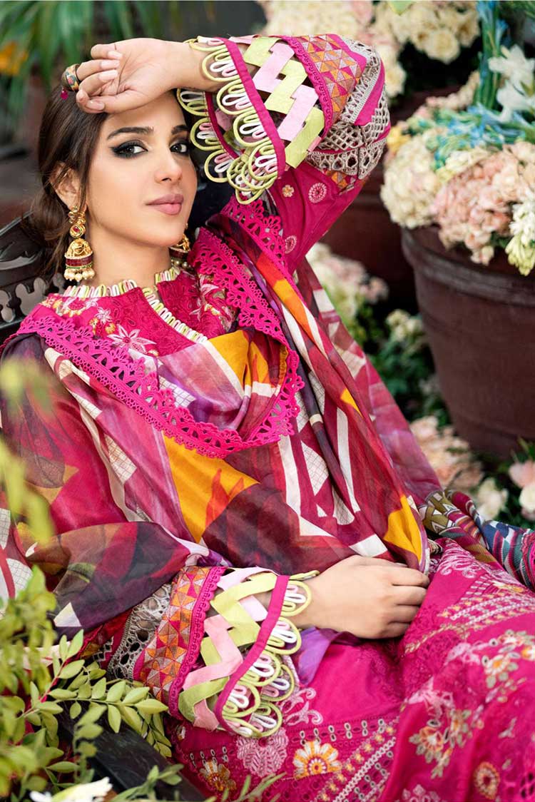 Picture of Maryam Hussain - 04 Amber A Floral Dream Luxury Lawn Collection - Available at Raja Sahib