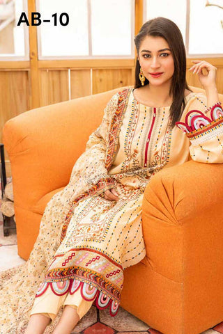 AB 10 Embroidered Lace and Duppata Collection