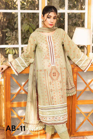 AB 11 Embroidered Lace and Duppata Collection