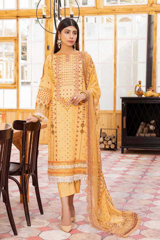 Picture of Shaista - AB 05 Embroidered Lace and Duppata Collection - Available at Raja Sahib