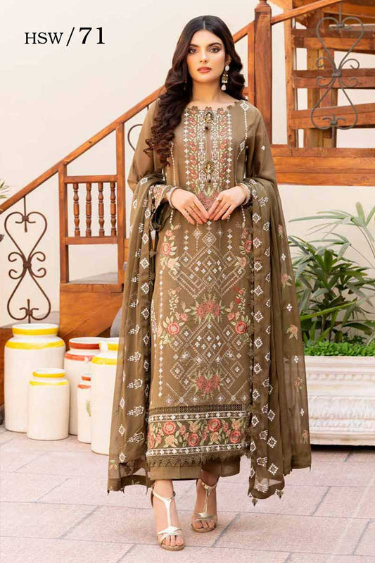 Picture of Shaista - HSW 71 Hareem Embroidered Swiss Collection - Available at Raja Sahib