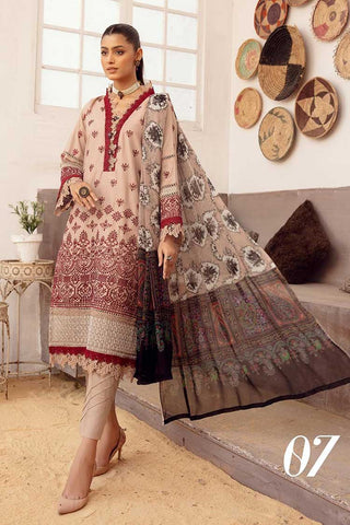 Design 07 Mahees Exclusive Embroidered Lawn Collection Vol 15