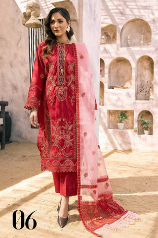 Design 06 Mahees Exclusive Embroidered Lawn Collection Vol 20