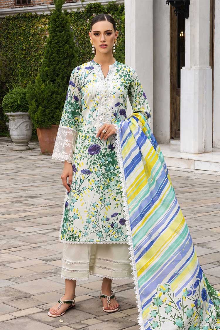 Picture of Zainab Chottani - 10A Frosty Orchid Tahra Embroidered Lawn Collection - Available at Raja Sahib