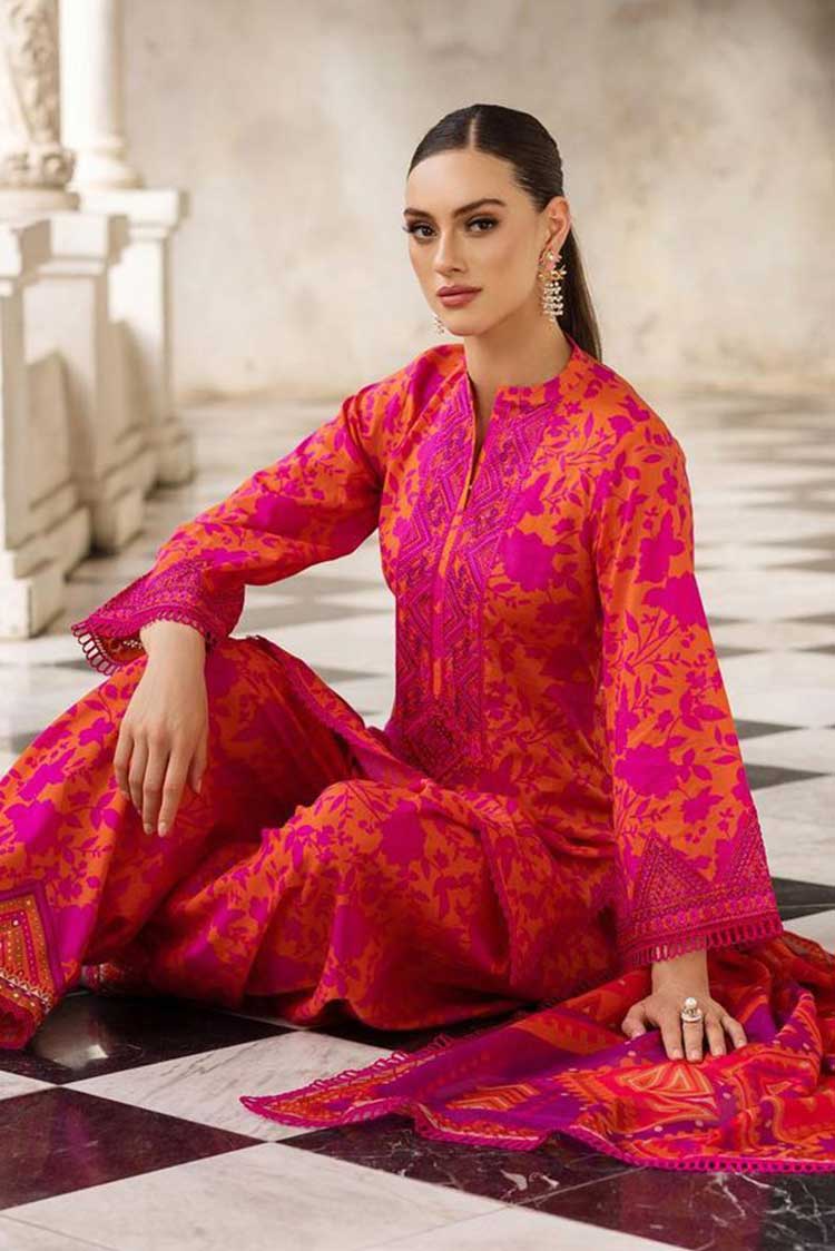 Picture of Zainab Chottani - 4A Poppy Zest Tahra Embroidered Lawn Collection - Available at Raja Sahib