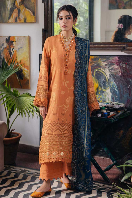 Picture of Nureh - NJ 86 Maya Embroidered Cambric Jacquard Collection - Available at Raja Sahib