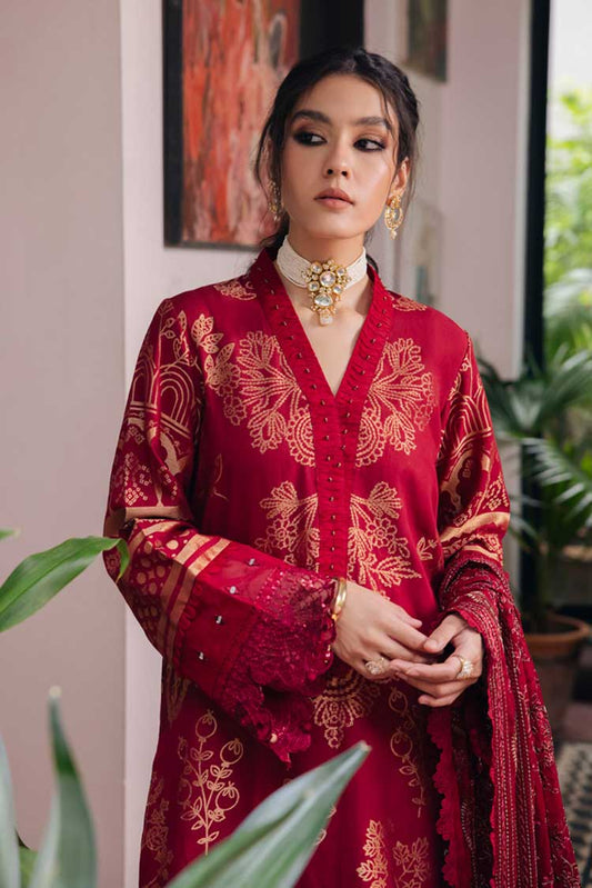 Picture of Nureh - NJ 87 Maya Embroidered Cambric Jacquard Collection - Available at Raja Sahib