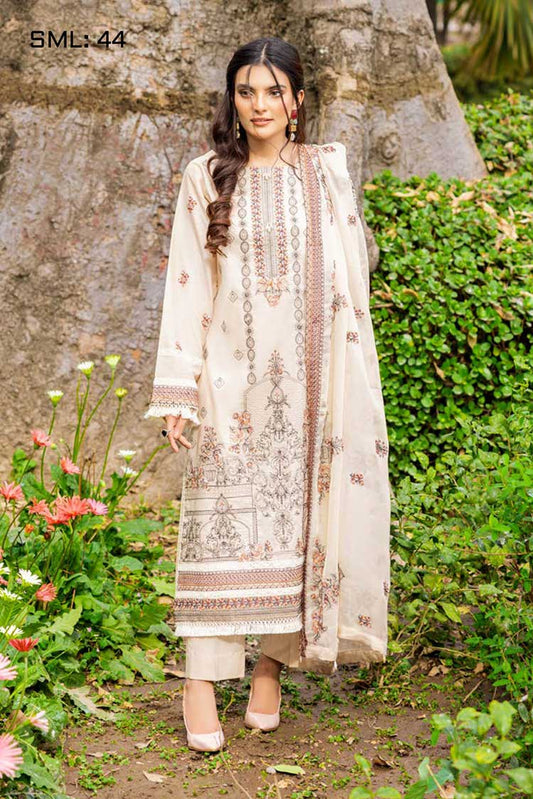 Picture of Shaista - SML 44 Mehrunisa Embroidered Lawn Collection - Available at Raja Sahib