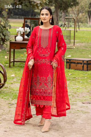 SML 49 Mehrunisa Embroidered Lawn Collection