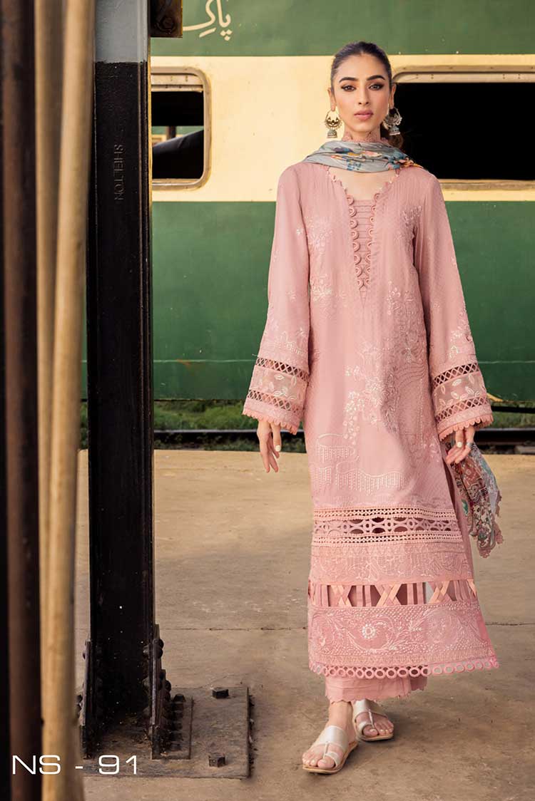 Picture of Nureh - NS 91 Maya Safarnama Embroidered & Embellished Linen Collection - Available at Raja Sahib