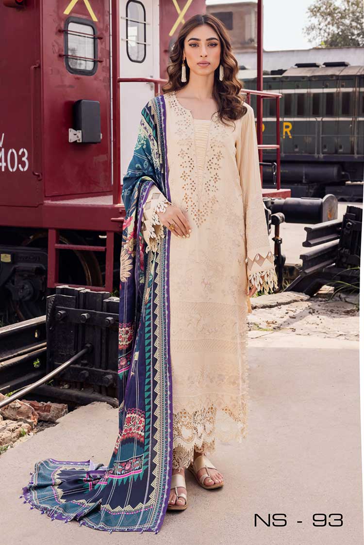 Picture of Nureh - NS 93 Maya Safarnama Embroidered & Embellished Linen Collection - Available at Raja Sahib