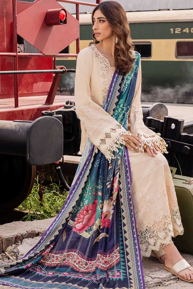 Picture of Nureh - NS 93 Maya Safarnama Embroidered & Embellished Linen Collection - Available at Raja Sahib