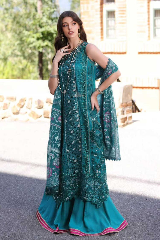 Picture of Noor by Saadia Asad - D8 Zareen Noor Chiffon Handwork Schiffli And Laserkari Collection - Available at Raja Sahib