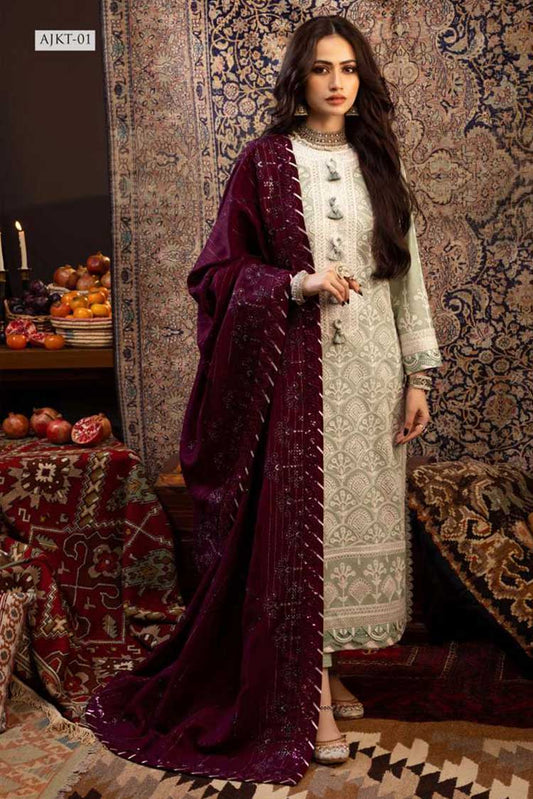 Picture of Asim Jofa - AJKT 01 Kashmiri Taanka Embroidered Shawl Collection - Available at Raja Sahib