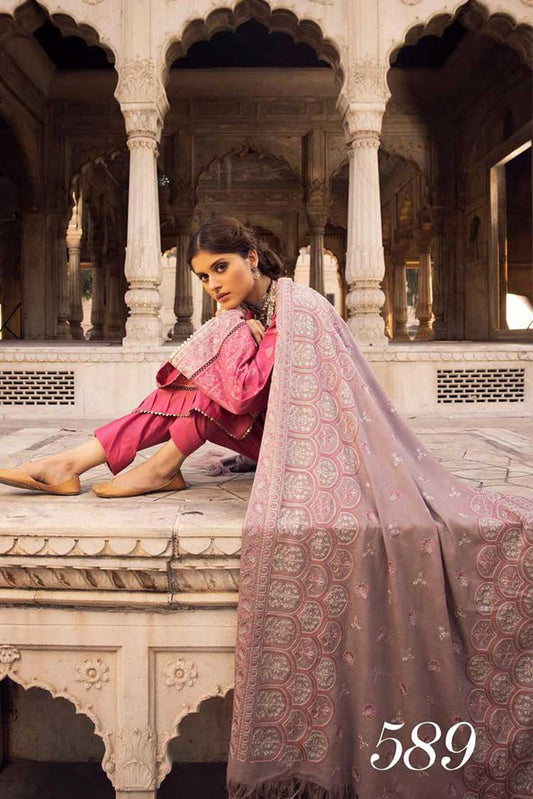 Picture of Shaista - Design 589 Gold Embroidered Peach Leather Collection - Available at Raja Sahib