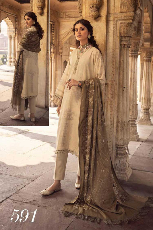 Picture of Shaista - Design 591 Gold Embroidered Peach Leather Collection - Available at Raja Sahib