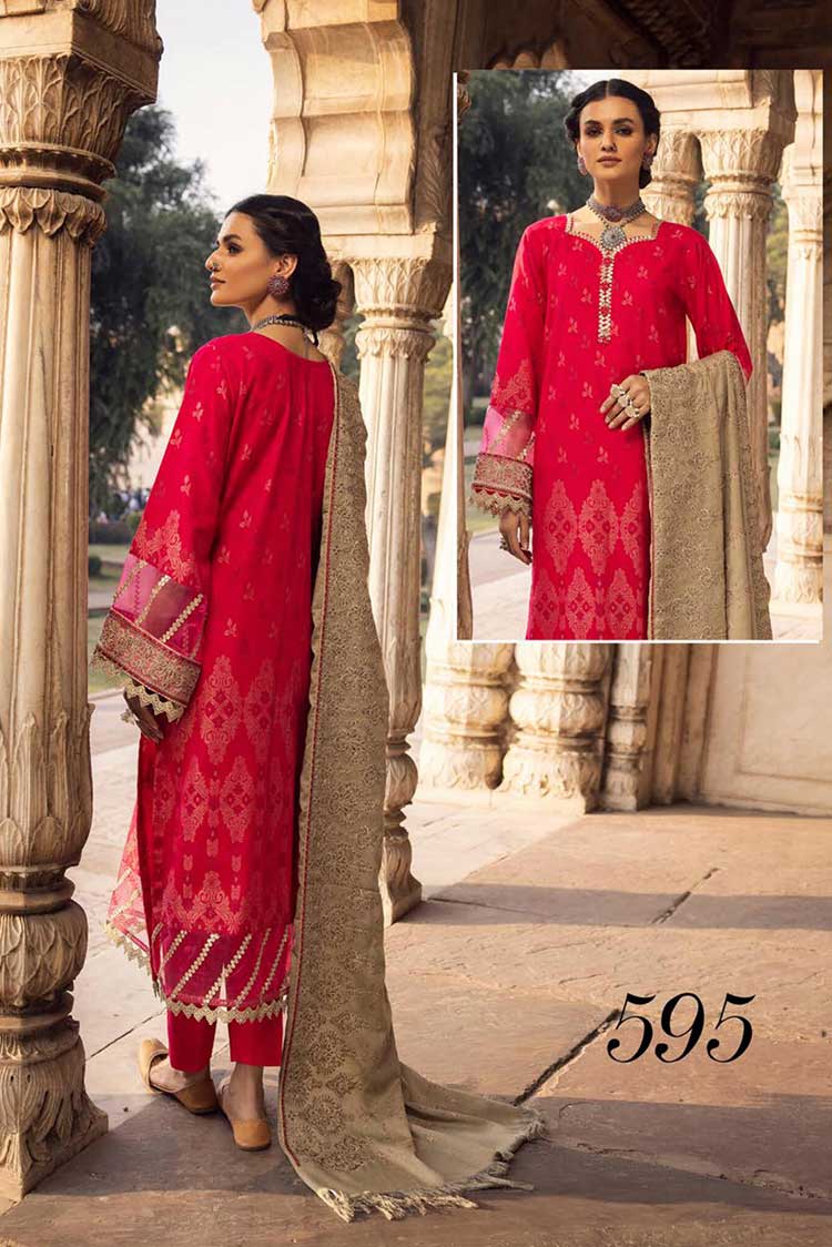 Picture of Shaista - Design 595 Gold Embroidered Peach Leather Collection - Available at Raja Sahib