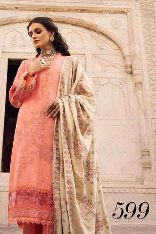Design 599 Gold Embroidered Peach Leather Collection