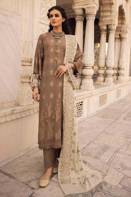 Picture of Shaista - Design 601 Gold Embroidered Peach Leather Collection - Available at Raja Sahib