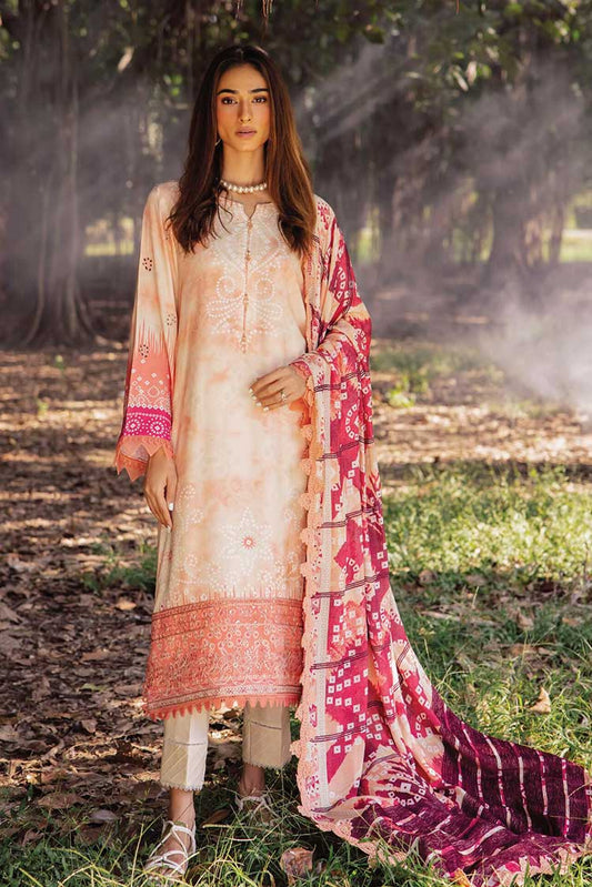 Picture of Nureh - NSG 135 Gardenia Embroidered Printed Leather Peach Collection Vol 6 - Available at Raja Sahib