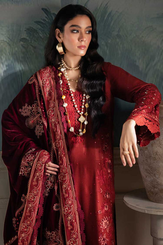 Picture of Nureh - NE 70 Exclusive Luxury Embroidered Velvet Shawl Collection - Available at Raja Sahib