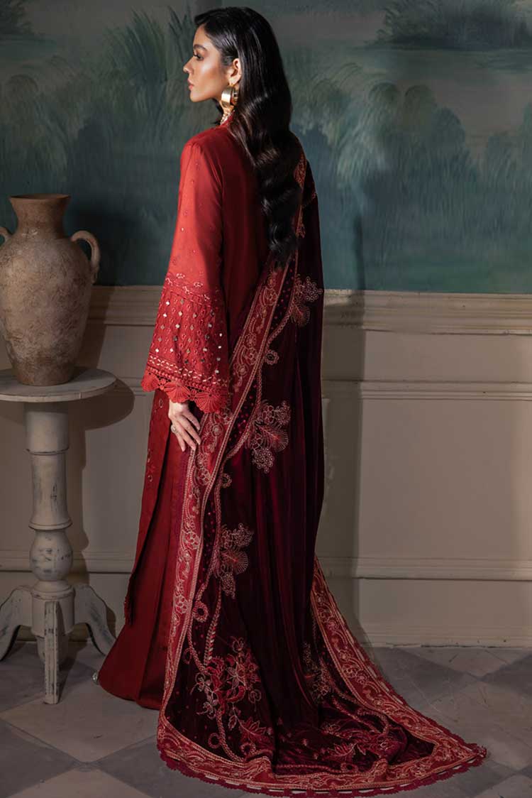 Picture of Nureh - NE 70 Exclusive Luxury Embroidered Velvet Shawl Collection - Available at Raja Sahib